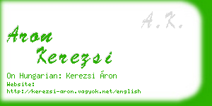 aron kerezsi business card